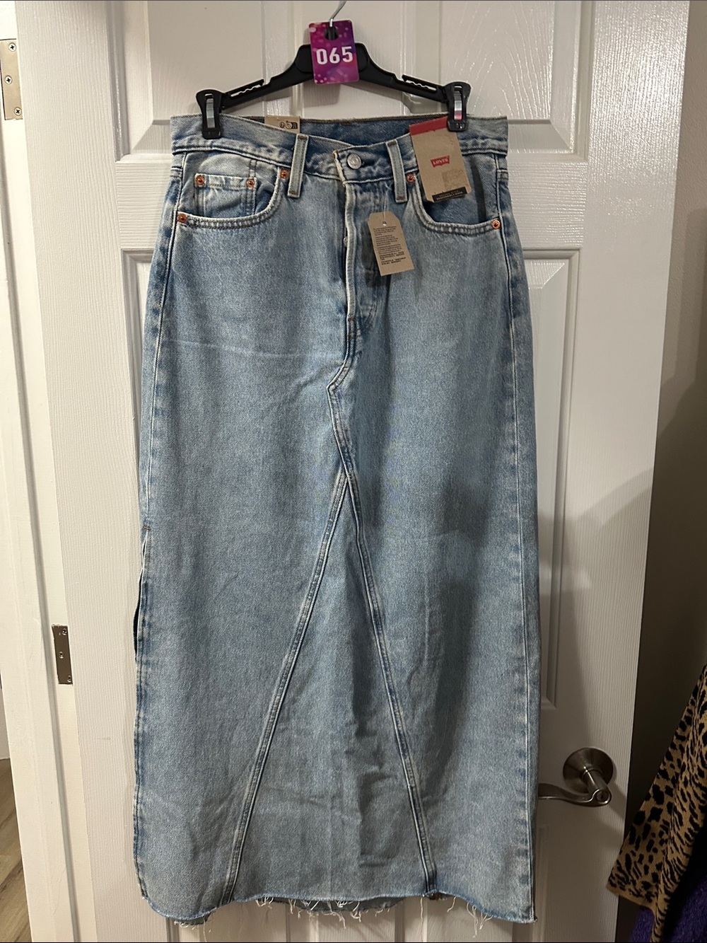 Levi's Light Blue Denim Maxi Skirt - Panel Front Wide Silhouette
